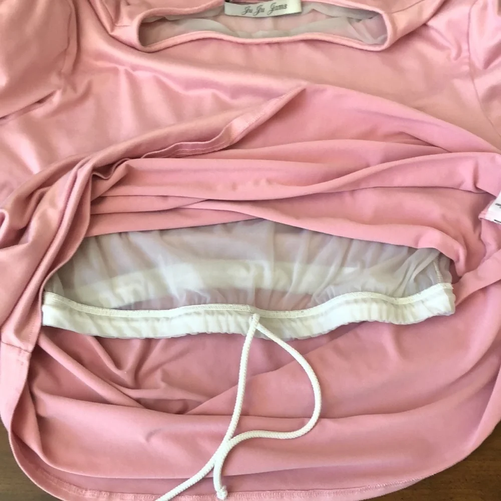 JU JU‎ JAMS Large Pink Blake Long Sleeve Tee 100% Modal Loungewear Built-in Bra